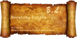 Beretzky Lolita névjegykártya